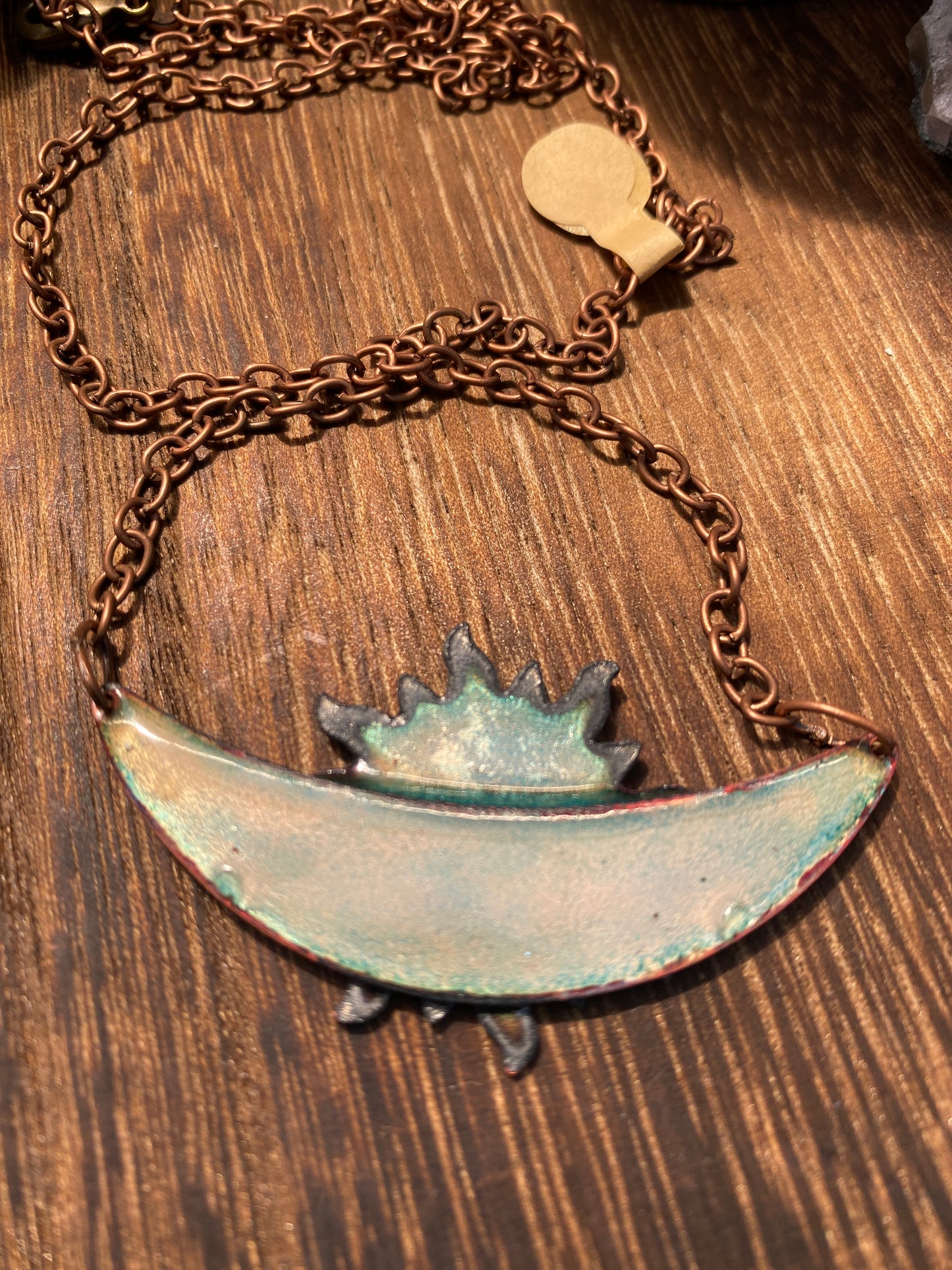 Copper enameled Sun and Moon themed Necklace