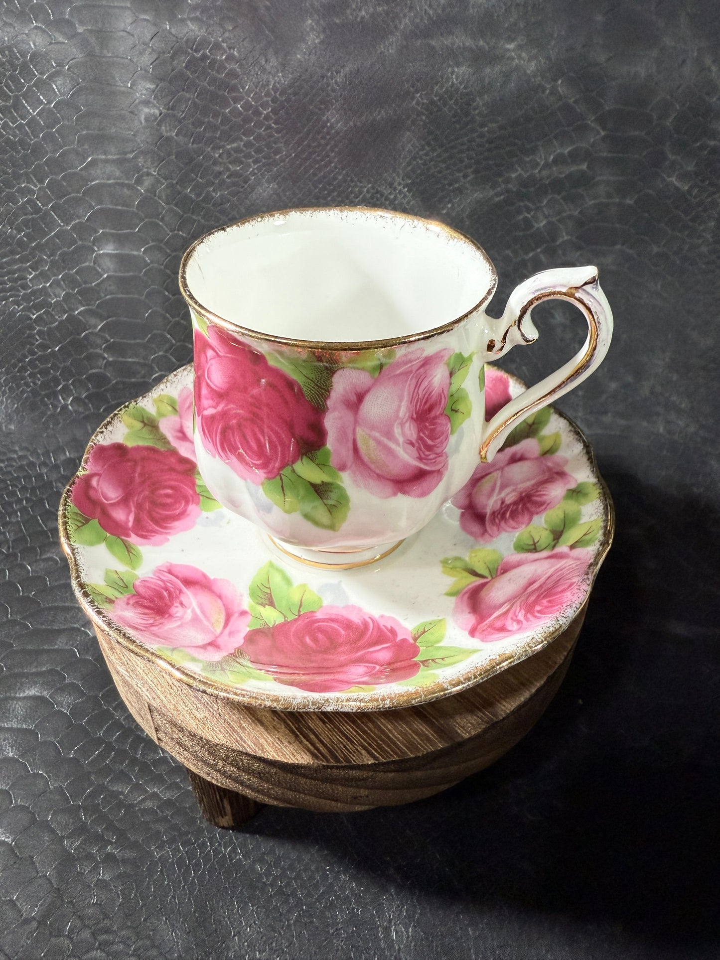 Spill the Tea Tea Cup – Rose Painted Porcelain Cup, Rosebud Themed Dice Set & Magic Item Card for D&D and Tabletop RPGs