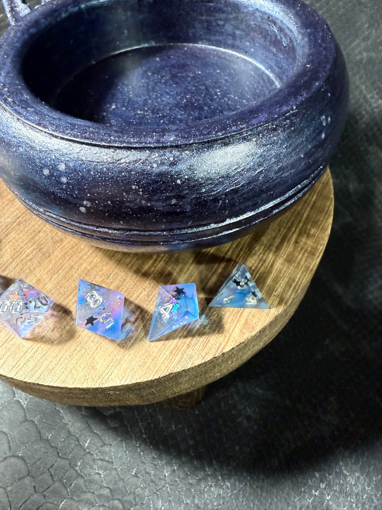 Astral Reliquary – Celestial themed Mini Dice Set, Magic Item Card & Galaxy Glazed Star Box for D&D and Tabletop RPGs