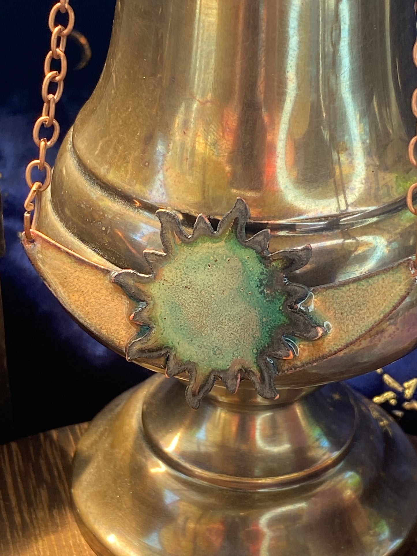 Copper enameled Sun and Moon themed Necklace